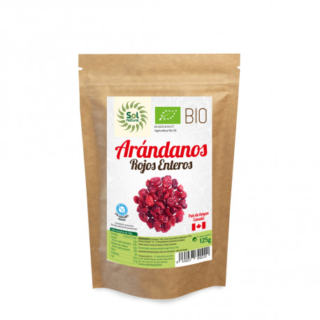 ARÁNDANOS ROJOS BIO SIN AZÚCAR 125G SOLNATURAL ARÁNDANOS ROJOS BIO SIN AZÚCAR 125G SOLNATURAL
