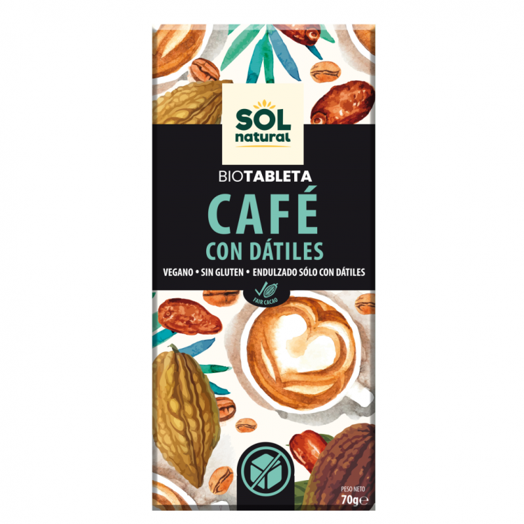 TABLETA CHOCOLATE CAFÉ CON DÁTILES