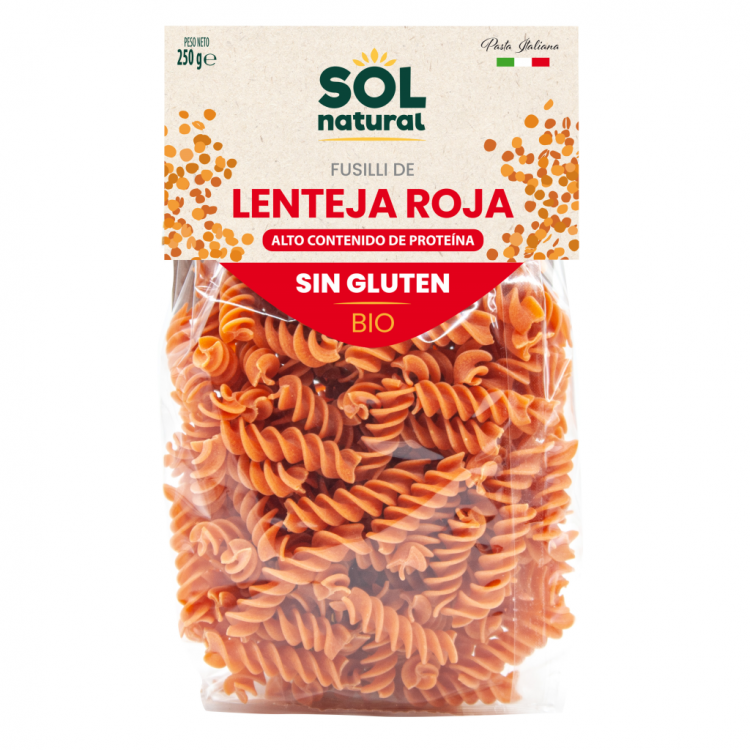 FUSILLI DE LENTEJA ROJA BIO SIN GLUTEN