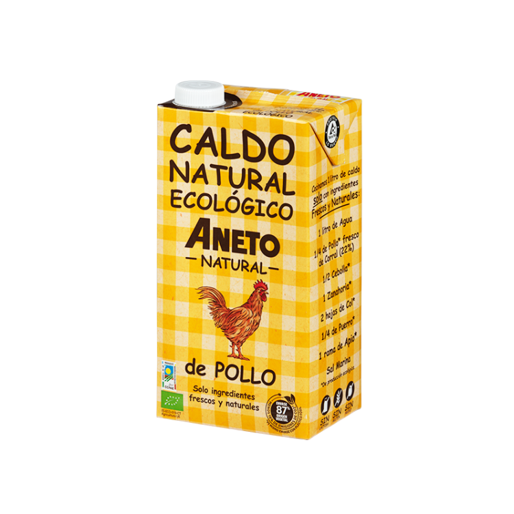 CALDO DE POLLO ECOLÓGICO ANETO 1L.