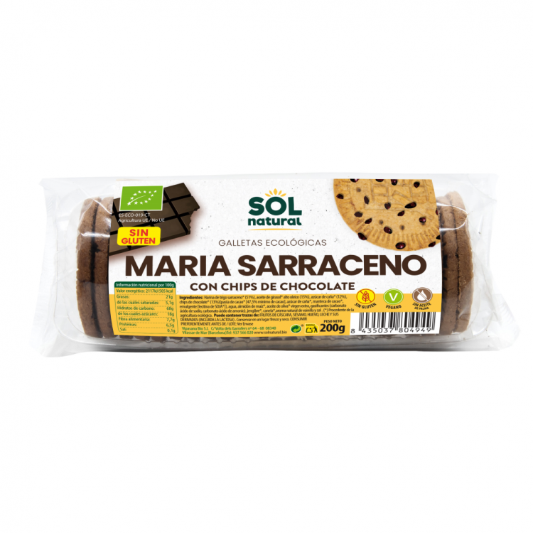 MARÍA DE TRIGO SARRACENO CON CHIPS DE CHOCOLATE