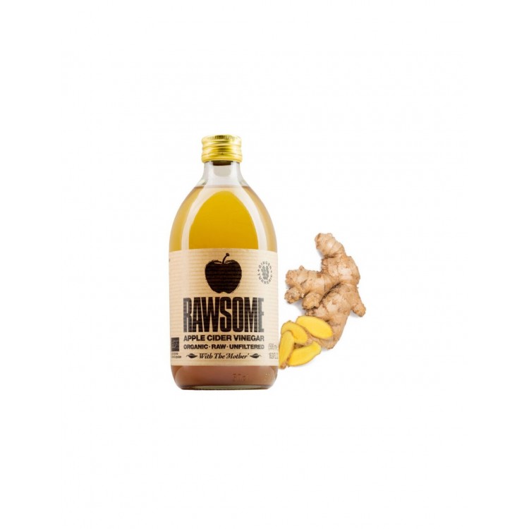 VINAGRE DE MANZANA CON CÚRCUMA Y JENGIBRE 500ML RAWSOME