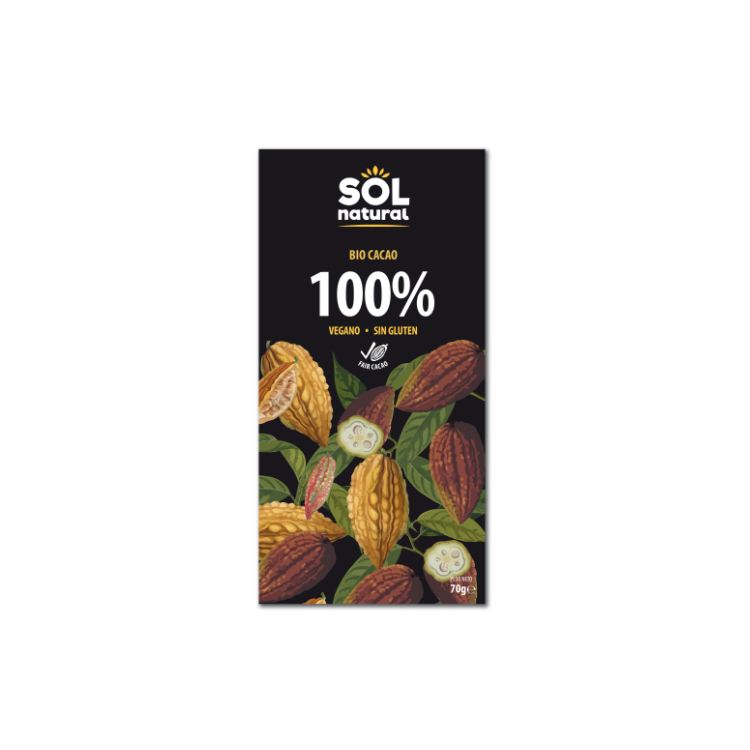 TABLETA DE CACAO PURO 100% BIO